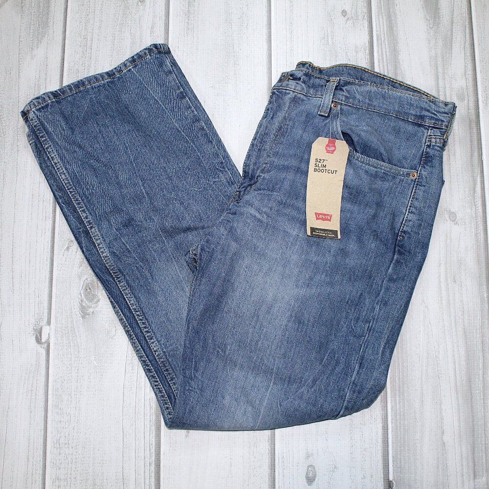 NEW Levi's Men's 527 Slim Boot Cut Jean Black Stone, 36" - Men's Casual Jeans